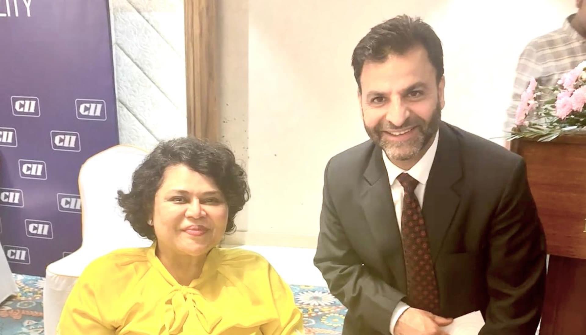 Sminu Jindal (Founder, Svayam) with Dr. Aijaz Rather (Founder, RehabNation) at the CII Towards Accessible India Summit