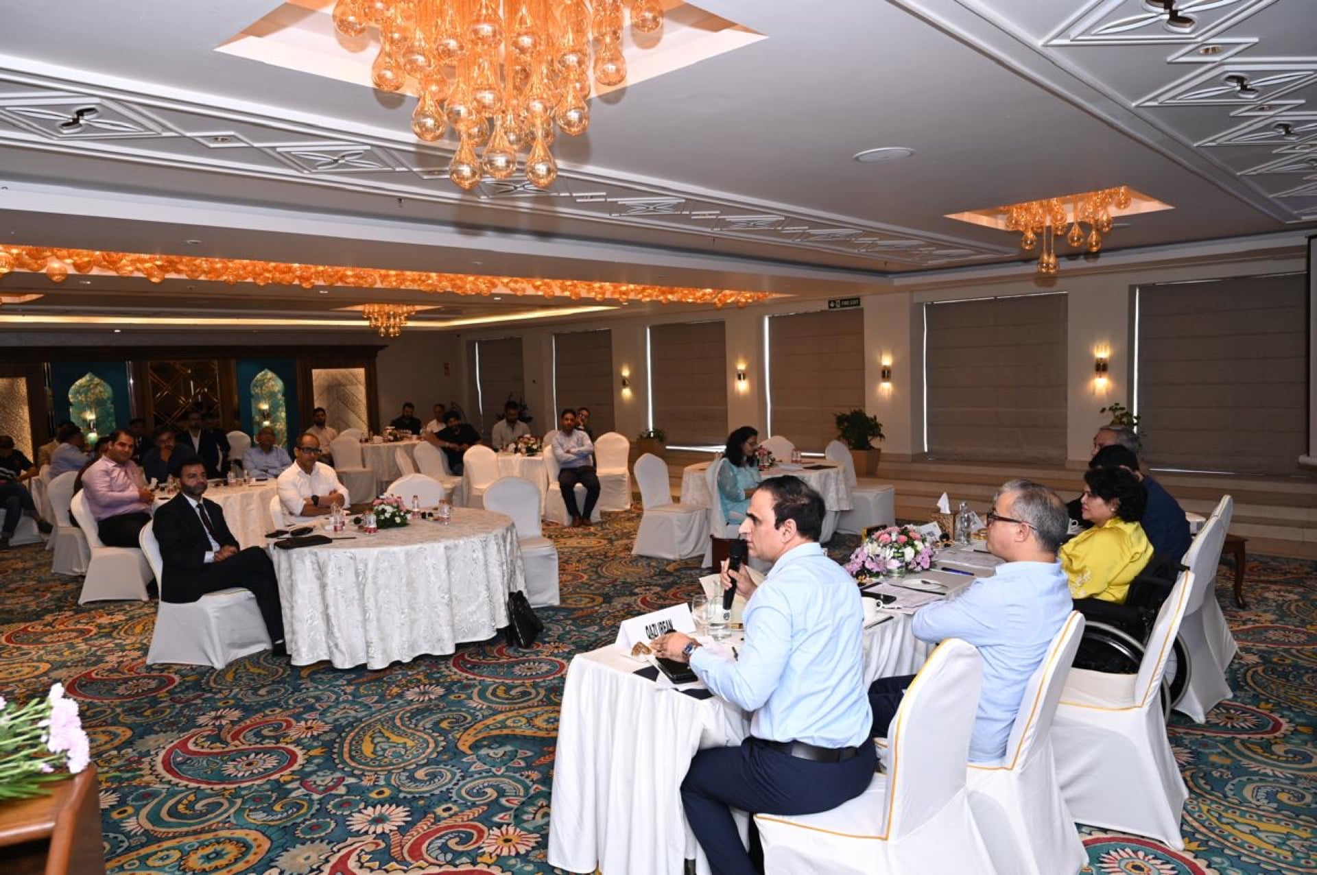 The conference hall during the CII roundtable in Srinagar